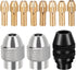 10Pcs Drill Chuck Collet Set for Dremel, 1/32 "to 1/8" Replacement Brass Quick Rotating Drill Nut Replacement 4485 4486 Keyless Drill Bit Chuck Ha...