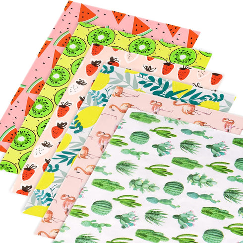WRAPAHOLIC Wrapping Tissue Paper - 60 Sheets 14 x 20 Inch Fruit and Flamingo Tissue Paper Bulk for Gift Wrapping, Arts & Crafts, Packing and Decor...