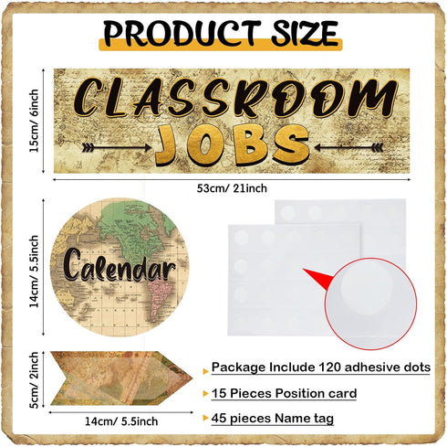 Travel The Map Classroom Jobs Bulletin Board Set Classroom Helpers Charts Teacher's Helper Chalkboard Wall Decor for Classroom Bulletin Board Deco...