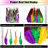 120pcs 5-7" Feathers for Crafts?Saddle Hackle Feather?Rooster Feathers Bulk for Wedding Home Party, Dream Catcher Supplies and DIY Crafts(MardiGra...