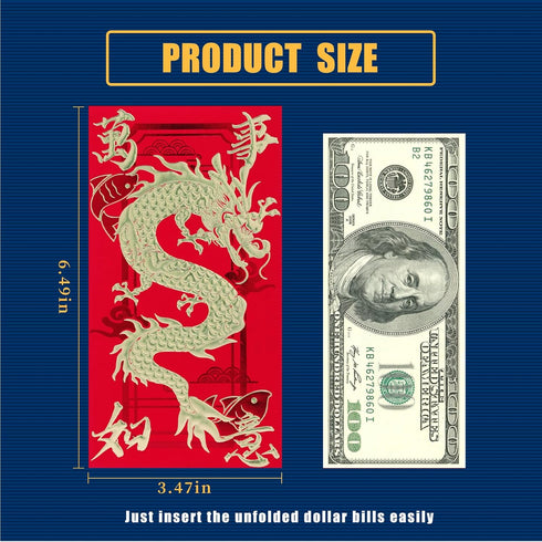 Red Envelopes Chinese New Year Dragon 2024, Lunar New Year of the Dragon Envelope Large Interoffice Envelopes Red Packet Hong Bao with 6 Different...