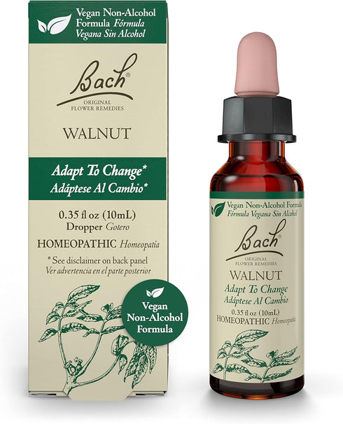 Bach Original Flower Remedies, Walnut for Adapting to Change (Non-Alcohol Formula), Natural Homeopathic Flower Essence, Holistic Wellness and Stre...