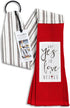 DEMDACO I'd Love A Refill Red Stripe 69 Inch Long Over The Shoulder Cotton Fabric Dish Towel Kitchen Boa...