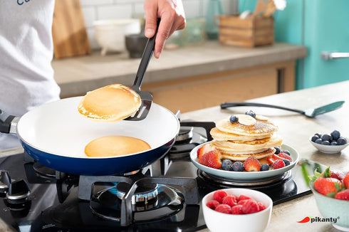 Spatula Turner Set of 2 for Cooking. Great for nonstick cookware. Ideal for Flipping Egg, Pancake and more. Made in USA (Black)...