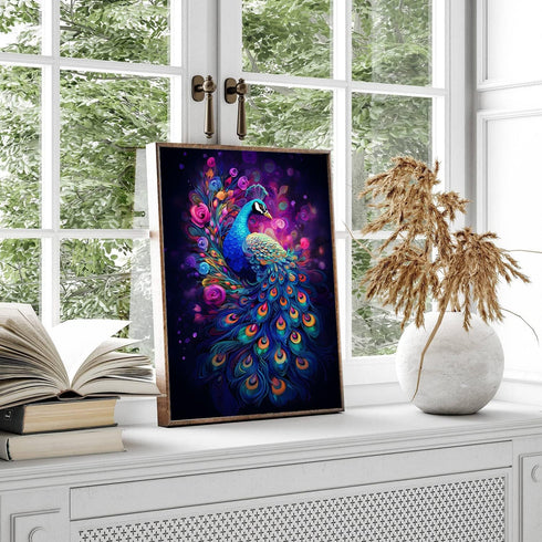Ekuxom 5D Diamond Painting Kits for Adults, Peacock Diamond Art Kits for Beginner, DIY Animals Round Full Drill Diamond Art for Home Wall Decor 12...