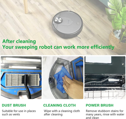 Vacuum Attachments Accessories for Robot Vacuum Cleaner,Cleaning Brush roll Cleaning Tool Replacement Parts, Part kit Tool for Vacuums Cleaner Rep...