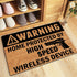 Funny Doormats Home Protected by High Speed Wireless Device Indoor Floor Welcome Mat for Entrance Way Rubber Back for Front Door Indoor Outdoor Cu...