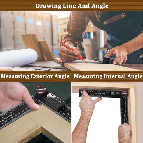 Digital Angle Finder Protractor, Angle Finder Ruler with 7inch/200mm, Angle Measuring Tool for Woodworking/Carpenter/Construction/DIY Measurement(...
