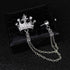 Crystal Crown Hanging Chain Brooch Suit Pin,Vintage Gold Crown Brooch,Suit Stud,Shirt Studs,Lapel Pin Accessories for Men Women...