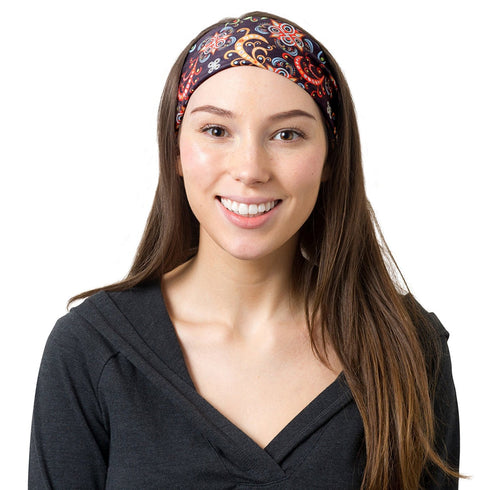 RiptGear Stretch Sport Headband for Women (Dark Unique) — Made of Non-Slip Sweat Wicking Fabric — Great for Yoga, Running or The Gym — Soft Headba...