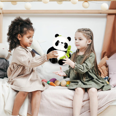 Panda Stuffed Animal 9'' Panda Bear Plush Toys with Bamboo Stuffed Panda Plushies Cute Panda Doll Gifts Black and White...