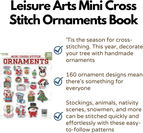 Leisure Arts Mini Cross Stitch Ornaments Bk...