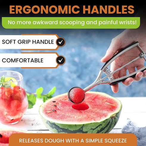 Spring Chef Small 1 Tablespoon Stainless Steel Cookie Scoop for Baking - Multifunctional #60 Cookie Dough Scoop with Trigger Release - Kitchen Sco...
