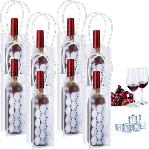 8 Pcs Ice Wine Bag Gel Wine Bottle Chill Cooler Portable Wine Bottle Chiller Cooler Wine Cooler Bag Champagne Wine Fridge Gel Cooling Holder Frees...