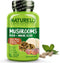 NATURELO Mushroom Supplement – Brain & Immune Health Blend with Lion’s Mane, Reishi, Turkey Tail – 90 Vegan Friendly Capsules...