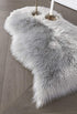 SERISSA Faux Sheepskin Fur Area Rug Grey Fur Chair Cover Seat Pad Small Fuzzy Rug for Bedroom Floor Sofa Living Room Decor 2x3 Feet...