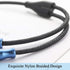 MillSO 3.5mm 4 Pole TRRS Audio Splitter Cable Nylon Braided Stereo Aux Splitter for 2 TRRS Headset to PC Laptop PS4 Xbox Smartphone - 1 FT...