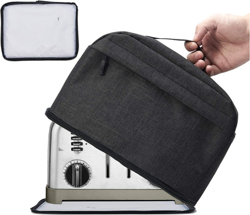 VOSDANS 4 Slice Toaster Cover with Removable Bottom 2-in-1 Toaster Bag with Pockets Toaster Storage Bag with Handle, Dust and Fingerprint Protecti...