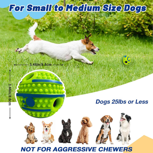 Small Spiky Wobble Giggle Ball for Dogs,Interactive Dog Toys,Chewing Ball for Training Teeth Cleaning Herding Balls,Active Rolling Ball for Small ...