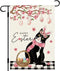 Happy Easter Cat Garden Flag Eggs Tuxedo Cat Floral Garden Flag 12×18 Inch Double Sided Buffalo Plaid Farmhouse Yard Flag Spring Holiday Outdoor D...