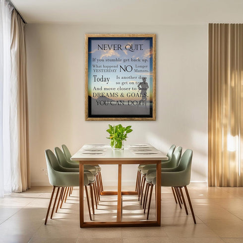 Posterizer 1 pcs-Never Quit-Reminder To Keep Going-Motivational & Inspirational Art- Gift for Men Women Entrepreneur Teens-Decor for Home & Office...