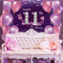 Happy Birthday Party Decorations, Large Fabric Happy 11th Anniversary Birthday Backdrop Photo Booth Background with Rope for Girls Birthday Party ...