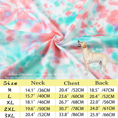 Dog Tie dye Sleeveless T Shirt Green Red Printed Dogs Vest Shirt Pajamas Breathable Stretchy Summer Clothes for Extra large Dog Boys Girls?3X-Larg...
