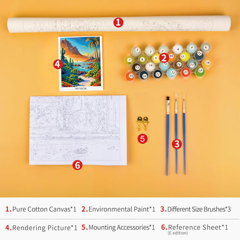 Garden Paint by Numbers for Adults Beginner, Cactus Abstract Painting Paint by Number Kits On Canvas Acrylic Paint Succulents Cacti Drawing Paintw...