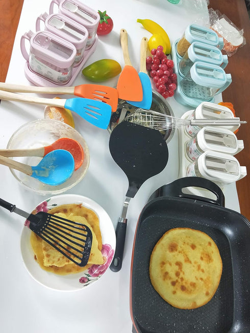 TENTA Kitchen Grip-EZ Premium Chef Series Round Flexible Large Spatula Pancake Spatula,Pancake Flipper,Egg Turner, and Omelet Spatulas-Heat Resist...