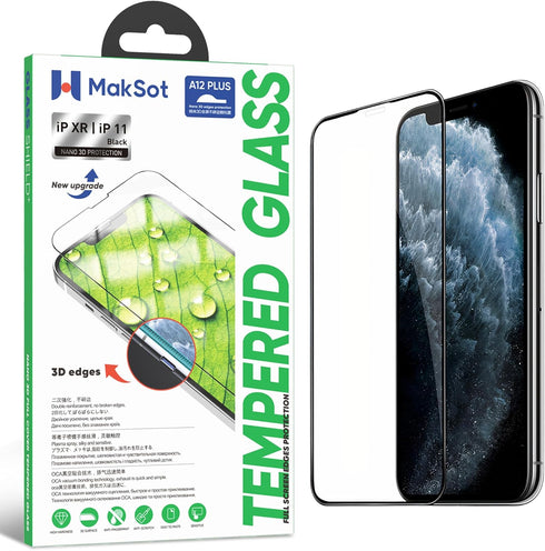 Full Screen Protector for iPhone 11 / XR with Innovative Silicone Border......