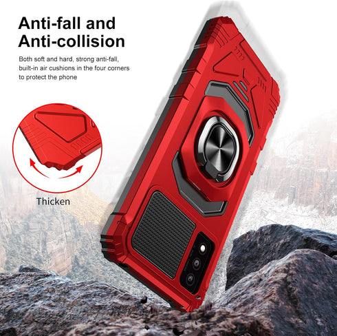 Ailiber for TCL 30T (T603DL) Phone Case, TCL 30 T Case with Screen Protector, Ring Kickstand for Magnetic Car Mount, Military Grade, Heavy Duty Sh...