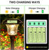 AA 1.2v Ni-MH Rechargeable Batteries, AA 600mAh 1.2V Solar Batteries, Double A Pre-Charged Batteries for Outdoor Solar Lights, Pathway Lights (AA ...
