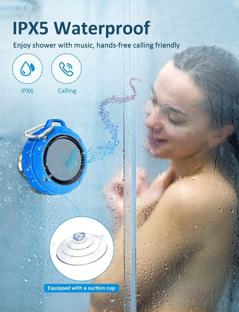 Kunodi Outdoor Waterproof Bluetooth Speaker, Wireless Portable Mini Shower Travel Speaker with Subwoofer, Enhanced Bass, Built in Mic for Sports, ...