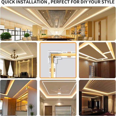 20pcs COB LED Light Strip Connectors 8mm 2Pin,Strip to Strip L-Shaped/Corner Connector LED Tape Light Connectors, Transparent Solderless Gapless N...