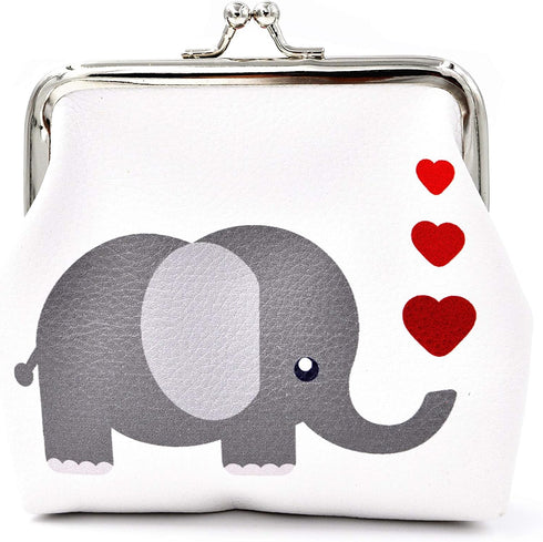 Nodykka Pu Leather Coin Purse Cute Animal Elephant Wallet Bag Change Pouch Gifts for Women Kids Girls Key Holder...