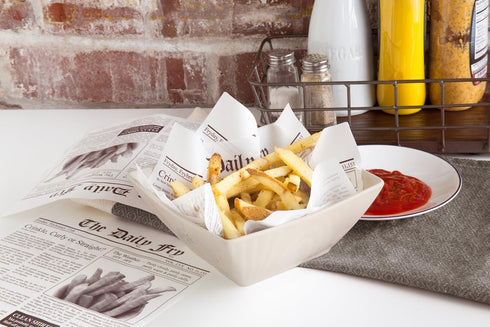 Fox Run French Fry Wax Paper Liners, Newsprint, 24-Count...