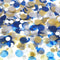 TecUnite Round Tissue Paper Table Confetti Dots for Wedding Birthday Party Decoration, 1.76 oz(Blue Gold Silver Confetti,2.5 cm)...