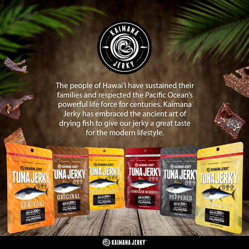 Kaimana Jerky - Hawaiian Warrior Ahi Tuna Jerky 3 Pack - Premium Fish Jerky Made in the USA. All Natural and Wild Caught....