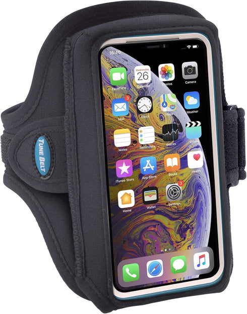 Tune Belt AB89 Running Armband Phone Holder for iPhone 11 Pro, SE 2022/2020, X/XS – Pocket Size Fits OtterBox/Large Case - Water Resistant Pouch (...