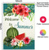 ChloropLastid Welcome to Summer Garden Flag Tropical Watermelon Palm Leaves Floral Small Double Sided Decorative Outdoor Yard Flag 12 x 18 Inch Se...