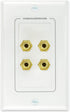 Mediabridge™ Speaker Wall Plate w/Binding Posts (2 Pair) - Free Low Voltage Metal Mounting Bracket (1-Gang) Binding Post 2-Piece Inset Wall Plate ...