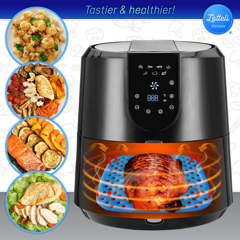 Reusable Silicone Air Fryer Liners with Air Fryer Magnetic Cheat Sheet, Easy Clean Air Fryer Accessories, Non Stick, AirFryer Accessory Parchment ...