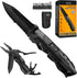 RoverTac Pocket Knife Tactical Folding Knife Multi Tool Survival Camping Knife, Multitool Knife Pliers Bottle & Can Opener 9-Pack Screwdrivers Lin...