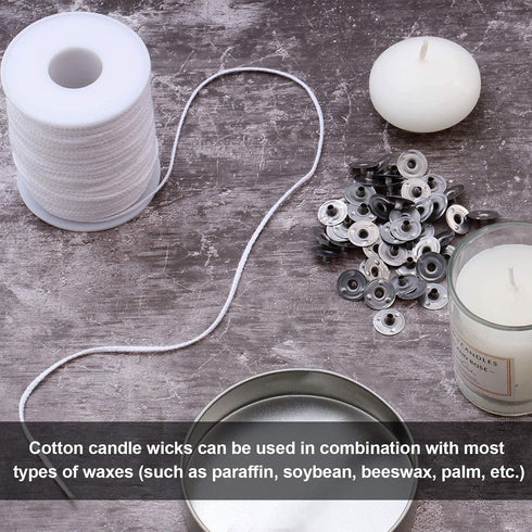 pice QPZ 200 ft Braided Candle Wicks 100% Cotton 21 PLY for Candle Pillars in 1 3/4 inch Dia, for Paraffin Wax Soy Beeswax Candle Making, Sold Sep...