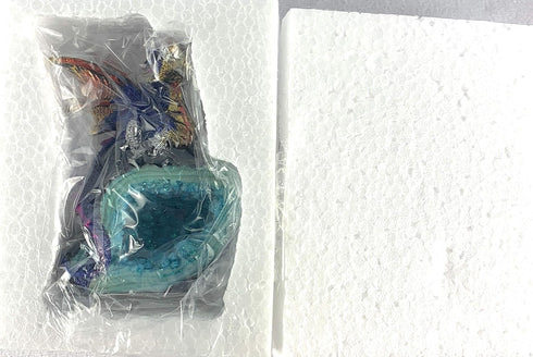 Ain’t It Nice Dragon Statue Rock Faux Geode Cavern Sparkling Medieval Collectible Fantasy Dragon Figurine Décor, Blue 3(L) X 1.5(W) X 4(H) inches...