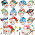 12 Pcs Christmas Diamond Art Coasters Snowman Head Diamond Painting Coasters with Holder Xmas Diamond Painting Kit Diamond Acrylic Round Cup Coast...