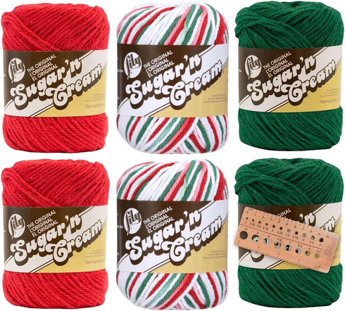 Lily Sugar 'n Cream Yarn - 100% Cotton - Assortment (Holiday 2)......