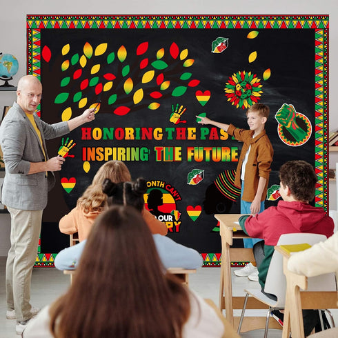 121Pcs Black History Month Decorations for Classroom Bulletin Board Decor Cutouts Sets for African American Celebration Party School Classroom Cha...