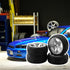 Mxfans RC 12mm Hux Wheel Rims & Rubber Tires for RC 1:10 On Road Drift Car Pack of 4...