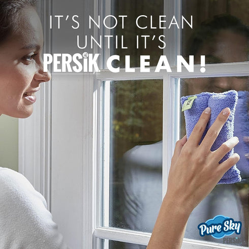 Pure-Sky Ultra Microfiber Cleaning Sponge – 2-in1, Combination for Glass and Multipurpose – JUST ADD Water No Detergents Needed – Use for Windows,...